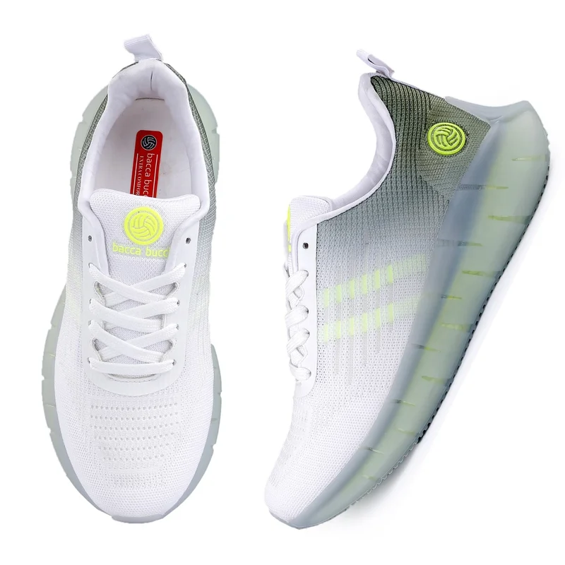 Bacca Bucci White Green Champion Lightweight Shoes for Energetic Run for Men | Best Price UAE